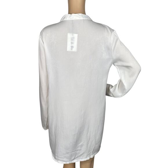 Rat & Boa NWT Rare Ivory Satin Lace Up Crossover Wrap Tunic Top SZ L - Picture 5 of 10